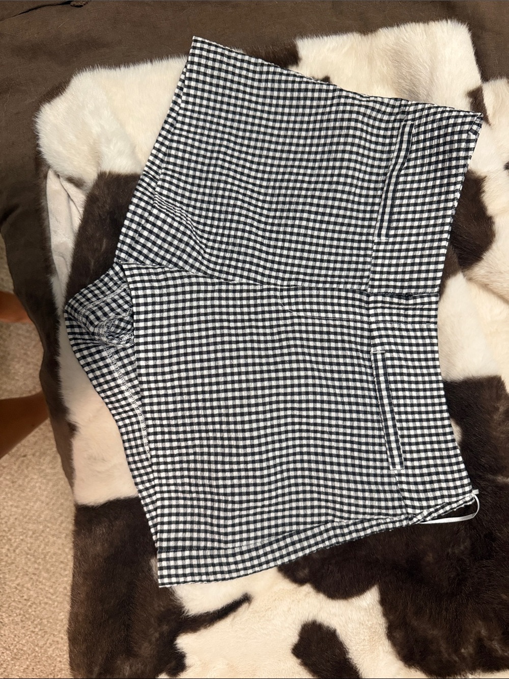 Reformation gingham micro shorts